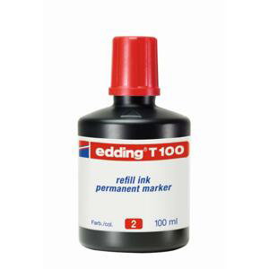Náhradní permanentní inkoust Edding T100 - 100 ml, červený