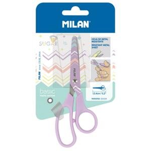Školní nůžky Milan Pastel - 13,4 cm, fialové