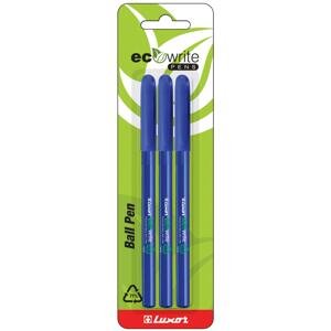Luxor Kuličkové pero Luxor ECO FOCUS - jednorázové, 1,0 mm, modré, 3 ks