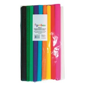 Gimboo Krepový papír Gimboo - role 25 x 200 cm, mix barev, 10 ks