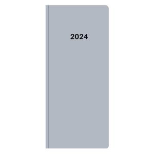 Diář měsíční kapesní Metallic PVC - stříbrný 2024