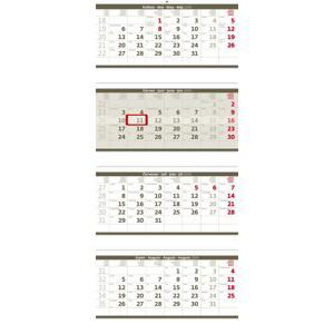 Čtyřměsíční skládaný kalendář 2024 - šedý
