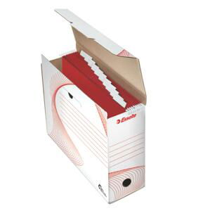 Archivační krabice na pořadače Esselte - 11,7 x 28,5 x 33,7 cm, bílá