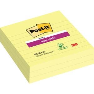 Bločky Post-it Super StickyXL - žluté, linka, 101 x 101 mm
