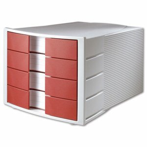 Box zásuvkový HAN - 4 zásuvky, červený