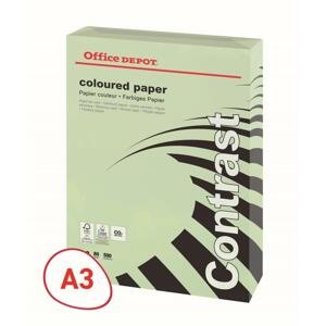 Barevný papír Office Depot Contrast - A3, pastelově zelená, 80 g, 500 listů