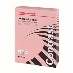 Barevný papír Office Depot Contrast - A4, pastelově růžová, 80 g, 500 listů