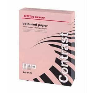 Barevný papír Office Depot Contrast - A4, pastelově růžová, 160 g, 250 listů
