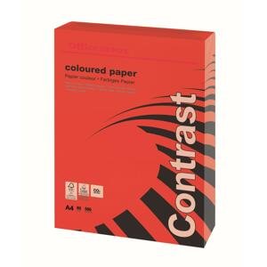 Barevný papír Office Depot Contrast - A4, intenzivní červená, 80 g, 500 listů