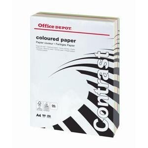 Barevný papír Office Depot Contrast - A4, mix barev, 160 g, 250 listů