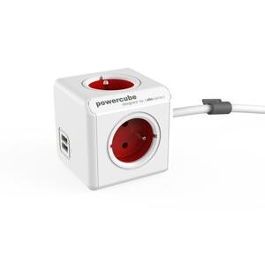 Přívod prodlužovací PowerCube Extended s USB, červený
