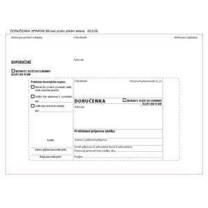 Krkonošské obálky Obálky B6 - Doručenka pro správní řízení, bílá, 1000 ks