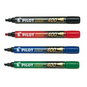 Permanentní popisovač Pilot 400, zkosený, 4 barvy