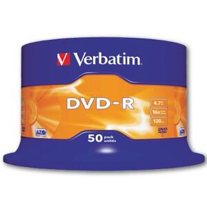 Disky DVD-R Verbatim - cake box, 50 ks