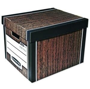 Archivační krabice Fellowes Woodgrain s víkem - 34,0 x 29,5 x 40,5 cm, 2 ks