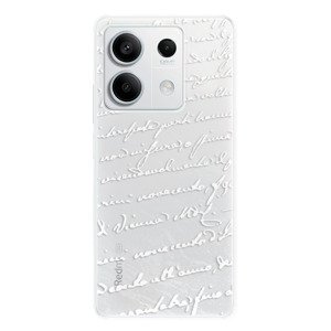 Odolné silikonové pouzdro iSaprio - Handwriting 01 - white - Xiaomi Redmi Note 13 5G