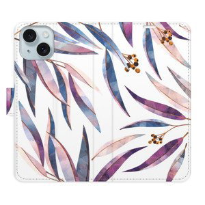 Flipové pouzdro iSaprio - Ornamental Leaves - iPhone 15