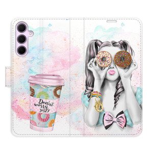 Flipové pouzdro iSaprio - Donut Worry Girl - Samsung Galaxy A55 5G