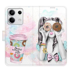 Flipové pouzdro iSaprio - Donut Worry Girl - Xiaomi Redmi Note 13 5G