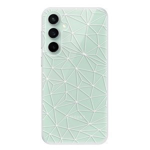 Odolné silikonové pouzdro iSaprio - Abstract Triangles 03 - white - Samsung Galaxy S23 FE