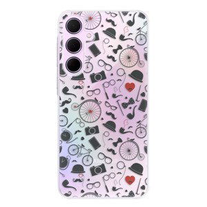 Odolné silikonové pouzdro iSaprio - Vintage Pattern 01 - black - Samsung Galaxy A55 5G