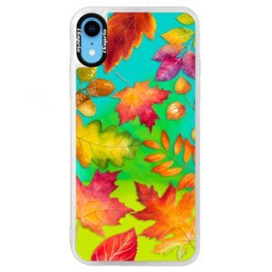 Neonové pouzdro Blue iSaprio - Autumn Leaves 01 - iPhone XR