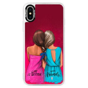 Neonové pouzdro Pink iSaprio - Best Friends - iPhone X