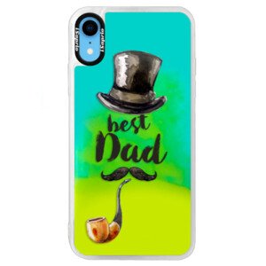 Neonové pouzdro Blue iSaprio - Best Dad - iPhone XR