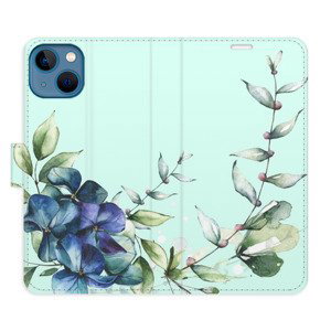 Flipové pouzdro iSaprio - Blue Flowers - iPhone 13