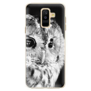 Plastové pouzdro iSaprio - BW Owl - Samsung Galaxy A6+