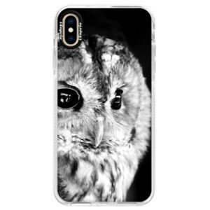 Silikonové pouzdro Bumper iSaprio - BW Owl - iPhone XS Max