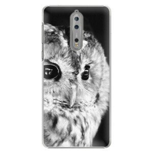 Plastové pouzdro iSaprio - BW Owl - Nokia 8