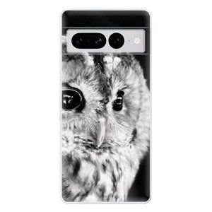 Odolné silikonové pouzdro iSaprio - BW Owl - Google Pixel 7 Pro 5G