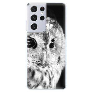 Odolné silikonové pouzdro iSaprio - BW Owl - Samsung Galaxy S21 Ultra