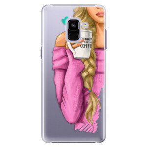 Plastové pouzdro iSaprio - My Coffe and Blond Girl - Samsung Galaxy A8+