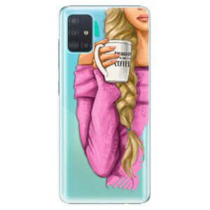 Plastové pouzdro iSaprio - My Coffe and Blond Girl - Samsung Galaxy A51