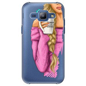 Plastové pouzdro iSaprio - My Coffe and Blond Girl - Samsung Galaxy J1