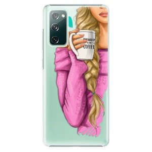 Plastové pouzdro iSaprio - My Coffe and Blond Girl - Samsung Galaxy S20 FE