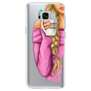Plastové pouzdro iSaprio - My Coffe and Blond Girl - Samsung Galaxy S8