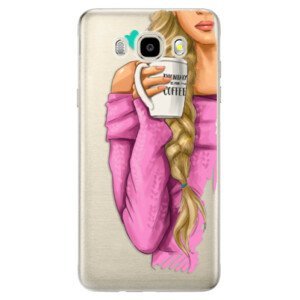 Odolné silikonové pouzdro iSaprio - My Coffe and Blond Girl - Samsung Galaxy J5 2016