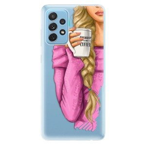 Odolné silikonové pouzdro iSaprio - My Coffe and Blond Girl - Samsung Galaxy A72