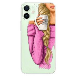 Odolné silikonové pouzdro iSaprio - My Coffe and Blond Girl - iPhone 12