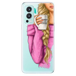 Odolné silikonové pouzdro iSaprio - My Coffe and Blond Girl - OnePlus Nord 2 5G