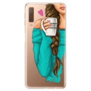 Odolné silikonové pouzdro iSaprio - My Coffe and Brunette Girl - Samsung Galaxy A7 (2018)