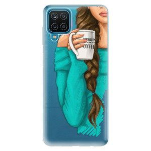 Odolné silikonové pouzdro iSaprio - My Coffe and Brunette Girl - Samsung Galaxy A12