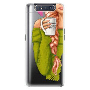 Plastové pouzdro iSaprio - My Coffe and Redhead Girl - Samsung Galaxy A80