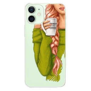 Plastové pouzdro iSaprio - My Coffe and Redhead Girl - iPhone 12 mini