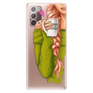 Odolné silikonové pouzdro iSaprio - My Coffe and Redhead Girl - Samsung Galaxy Note 20