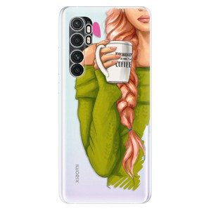 Odolné silikonové pouzdro iSaprio - My Coffe and Redhead Girl - Xiaomi Mi Note 10 Lite