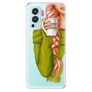 Odolné silikonové pouzdro iSaprio - My Coffe and Redhead Girl - OnePlus Nord 2 5G